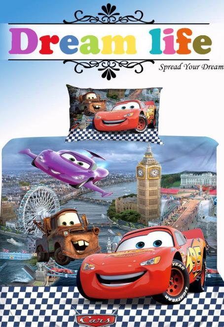 Постельное белье "ПОПЛИН" (детский) (размер: 1,5 сп., дизайн: C-049 "Cars-6")