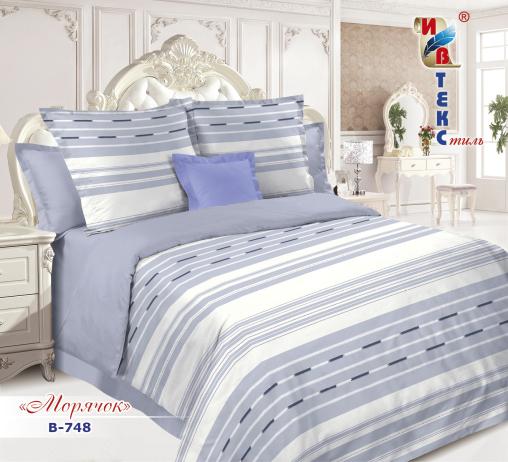 Постельное белье поплин "ИВТЕКС" (размер: 1,5 сп., дизайн: B-748 Морячок)