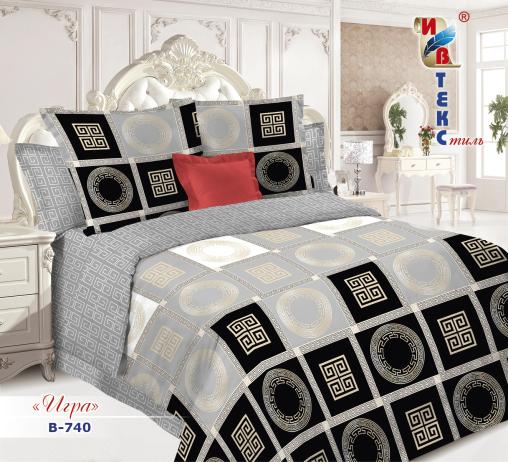 Постельное белье поплин "ИВТЕКС" (размер: 2,0 сп., дизайн: В-740 Игра)