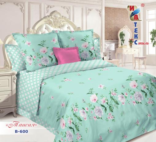 Постельное белье поплин "ИВТЕКС" (размер: 1,5 сп., дизайн: В-600 Таисия)