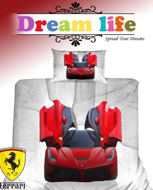 Постельное белье "ПОПЛИН" (детский) (размер: 1,5 сп., дизайн: "Ферарри")