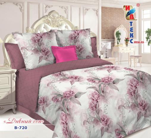 Постельное белье поплин "ИВТЕКС" (размер: евро, дизайн: В-720 Дивный сон)