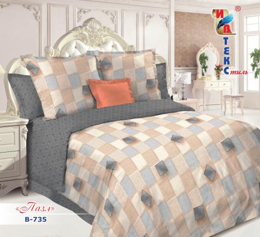 Постельное белье поплин "ИВТЕКС" (размер: 2,0 сп., дизайн: В-735 Пазл)