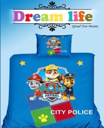 Постельное белье "ПОПЛИН" (детский) (размер: 1,5 сп., дизайн: C-042 "Щенячий патруль")