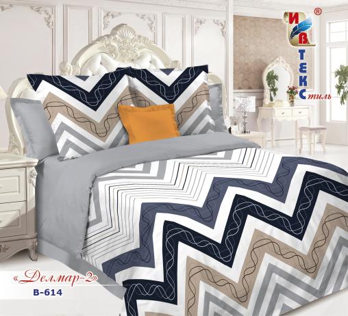 Постельное белье поплин "ИВТЕКС" (размер: евро, дизайн: B-614 Делмар-2)