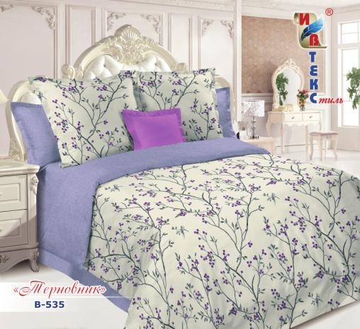 Постельное белье поплин "ИВТЕКС" (размер: евро, дизайн:  В-535 Терновник)