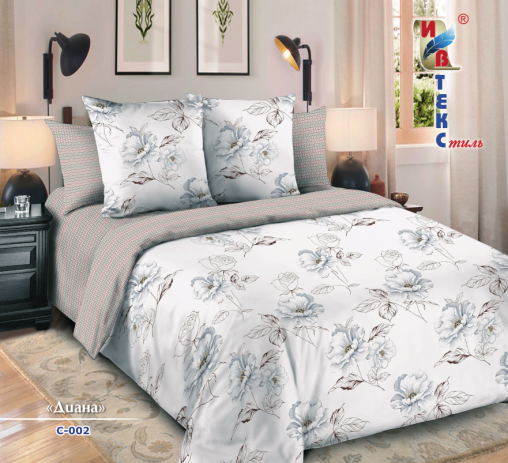 Постельное белье бязь "ИВТЕКС DE LUXE" (размер: евро, дизайн: C-002 Диана)
