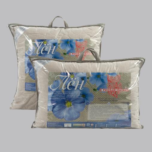 Подушка Лен Русская сказка стеганый (2-х кам. на молнии) серый тик