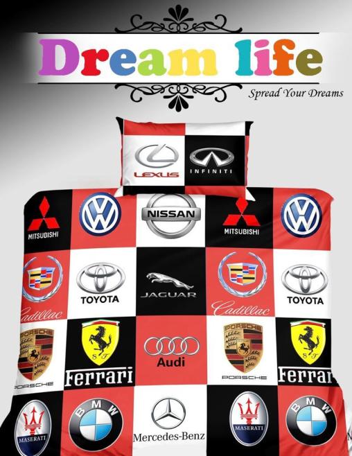 Постельное белье "ПОПЛИН" (детский) (размер: 1,5 сп., дизайн: "Логотипы")