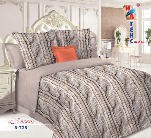 Постельное белье поплин "ИВТЕКС" (размер: 1,5 сп., дизайн: В-728 Вязка)