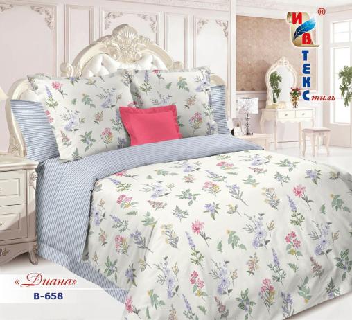 Постельное белье поплин "ИВТЕКС" (размер: 1,5 сп., дизайн: В-658 Диана)